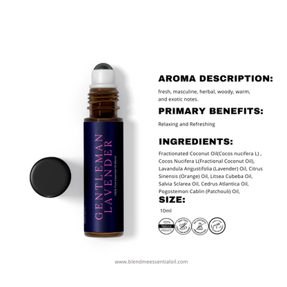 Gentleman Lavender Essential Oil Roller Blend 10ml (Pre-diluted)