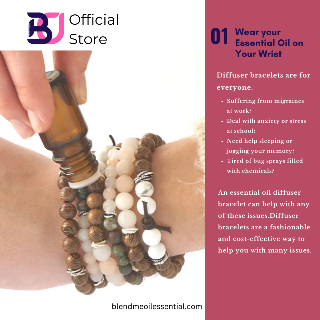 Aromatherapy Diffuser Bracelet (Volcanic Rock + Wood Beads)